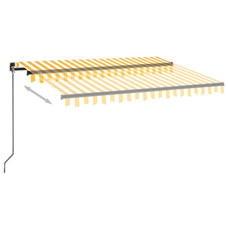 Load image into Gallery viewer, VidaXL Luifel handmatig uittrekbaar 350x250 cm geel en wit
