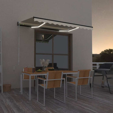 Vidaxl luifel handmatig uittrekbaar met led 350x250 cm geel en wit