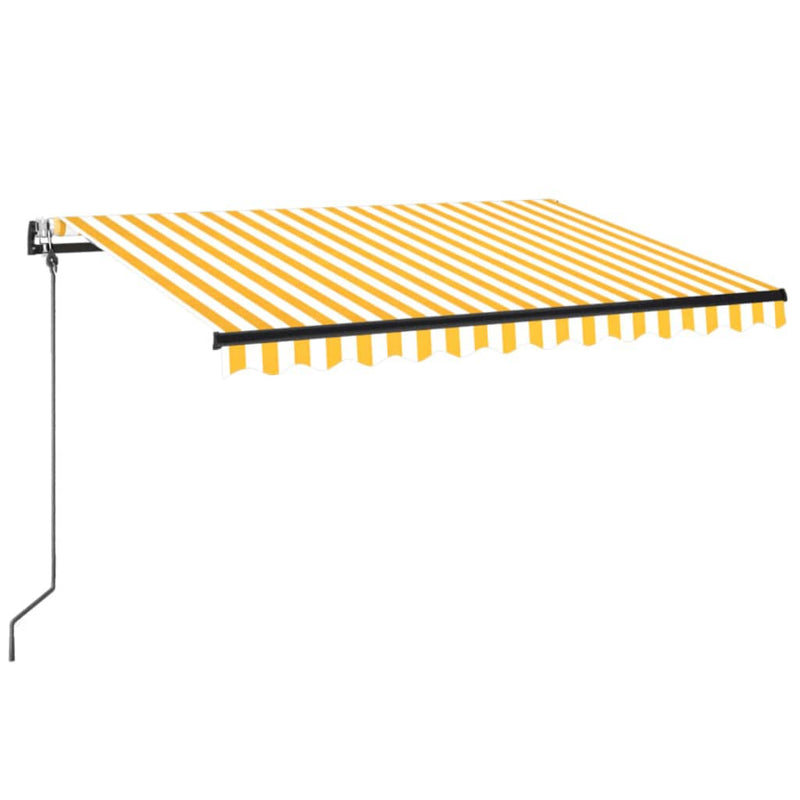 Load image into Gallery viewer, VidaXL Luifel automatisch met LED en windsensor 350x250 cm geel en wit
