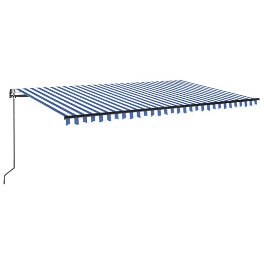 VidaXL Luifel automatisch met LED en windsensor 500x300 cm blauw wit