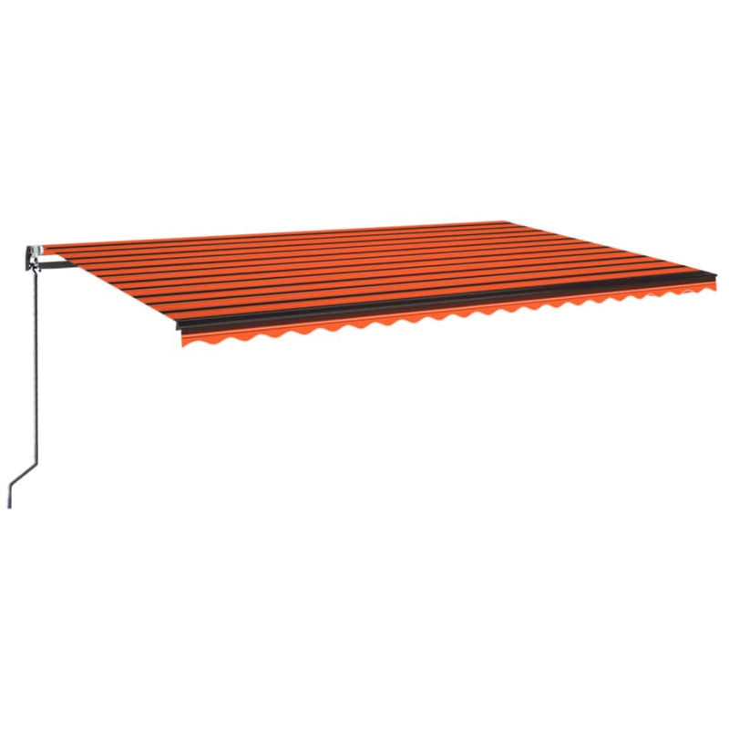 Load image into Gallery viewer, VidaXL Luifel automatisch met LED windsensor 500x350 cm oranje bruin
