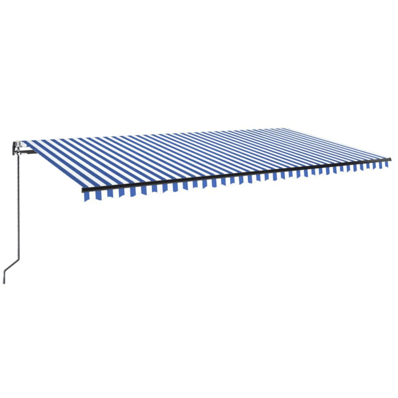 Load image into Gallery viewer, VidaXL Luifel automatisch met LED en windsensor 600x350 cm blauw wit
