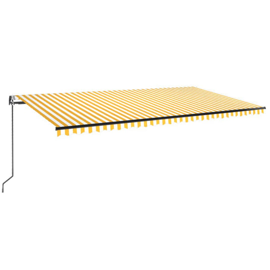 VidaXL Luifel automatisch met LED en windsensor 600x350 cm geel en wit