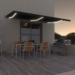 VidaXL Luifel automatisch met LED en windsensor 600x350 cm antraciet