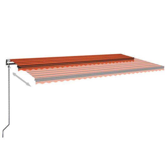 VidaXL Luifel automatisch met LED windsensor 600x350 cm oranje bruin