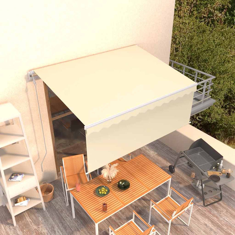 Afbeelding laden in galerijviewer, Vidaxl luifel automatisch uittrekbaar met rolgordijn 3x2,5 m crème
