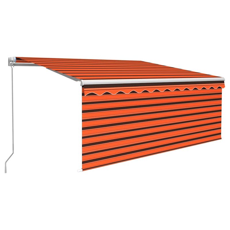 Laden Sie das Bild in Galerie -Viewer, Vidaxl luifel handmatig uittrekbaar rolgordijn 3,5x2,5 m oranje bruin
