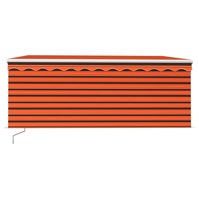 Laden Sie das Bild in Galerie -Viewer, Vidaxl luifel handmatig uittrekbaar gordijn led 3,5x2,5 m oranje bruin
