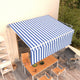 VidaXL Luifel automatisch uittrekbaar met rolgordijn 4,5x3 m blauw wit