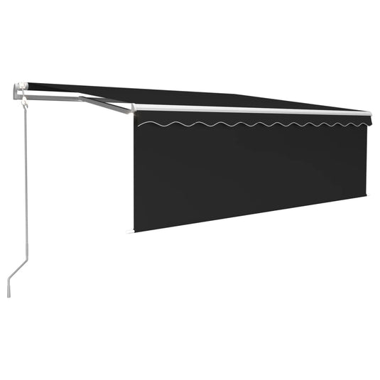 VidaXL Luifel automatisch met gordijn LED windsensor 4,5x3 m antraciet