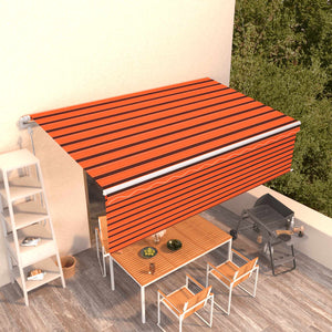 VidaXL Luifel automatisch uittrekbaar rolgordijn 5x3 m oranje en bruin