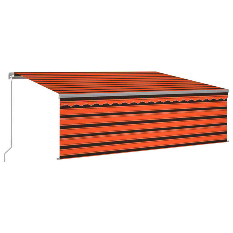 Load image into Gallery viewer, Vidaxl luifel handmatig uittrekbaar met rolgordijn 4x3 m oranje bruin
