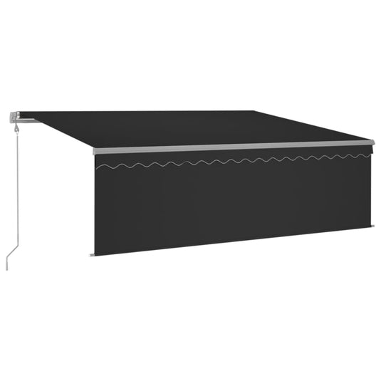 VidaXL Luifel met rolgordijn, LED en windsensor 4,5x3 m antracietkleur