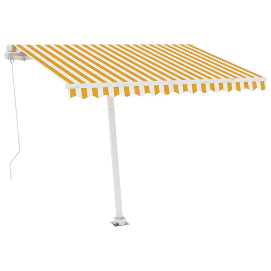 VidaXL Luifel handmatig uittrekbaar met LED 300x250 cm geel en wit