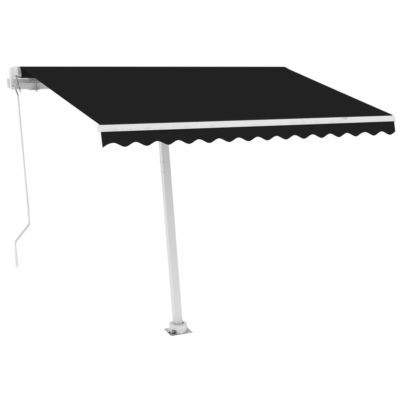 Load image into Gallery viewer, VidaXL Luifel handmatig uittrekbaar met LED 300x250 cm antracietkleur
