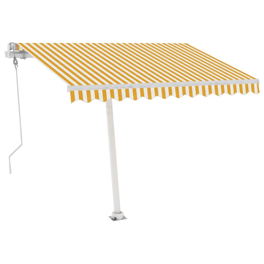 VidaXL Luifel vrijstaand automatisch 300x250 cm geel en wit
