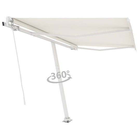 VidaXL Luifel vrijstaand handmatig uittrekbaar 350x250 cm crèmekleurig