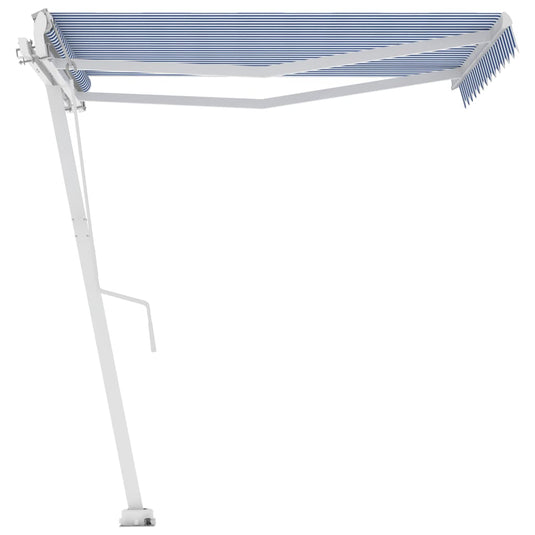 VidaXL Luifel vrijstaand automatisch 350x250 cm blauw en wit