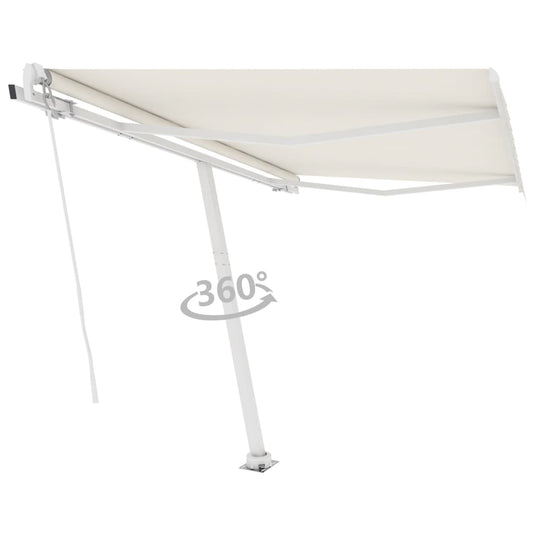 VidaXL Luifel vrijstaand automatisch 350x250 cm crèmekleurig