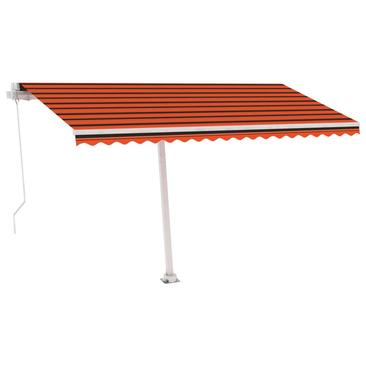 VidaXL Luifel vrijstaand handmatig uittrekbaar 400x300 cm oranje bruin