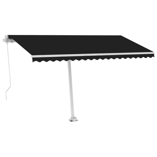 VidaXL Luifel handmatig uittrekbaar met LED 400x300 cm antracietkleur
