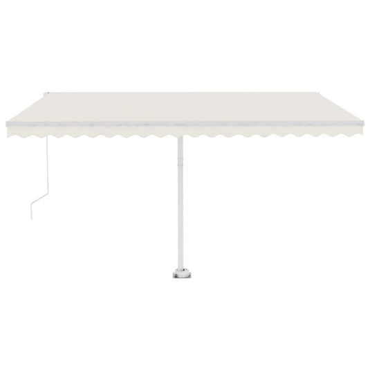 VidaXL Luifel vrijstaand handmatig uittrekbaar 450x300 cm crèmekleurig
