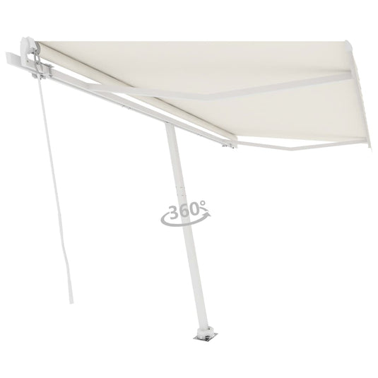VidaXL Luifel vrijstaand handmatig uittrekbaar 450x300 cm crèmekleurig