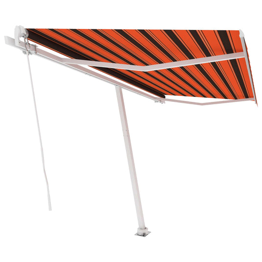 VidaXL Luifel vrijstaand handmatig uittrekbaar 450x300 cm oranje bruin