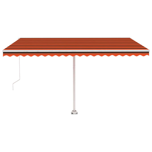 VidaXL Luifel vrijstaand handmatig uittrekbaar 450x300 cm oranje bruin