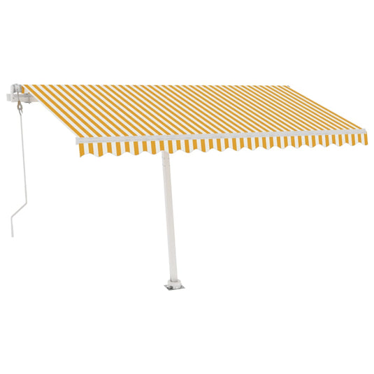 VidaXL Luifel vrijstaand automatisch 450x300 cm geel en wit