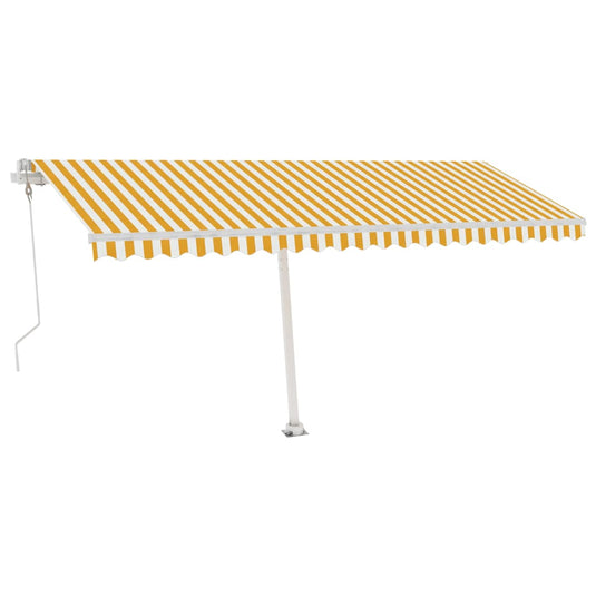 VidaXL Luifel vrijstaand automatisch 500x300 cm geel en wit