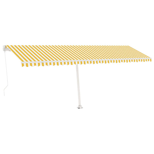 VidaXL Luifel vrijstaand handmatig uittrekbaar 600x300 cm geel en wit