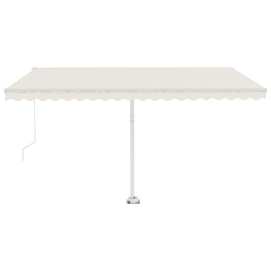 VidaXL Luifel vrijstaand handmatig uittrekbaar 400x350 cm crèmekleurig