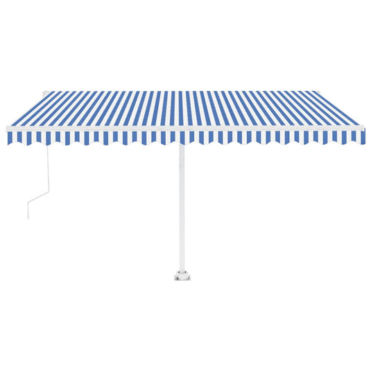VidaXL Luifel vrijstaand automatisch 400x350 cm blauw en wit