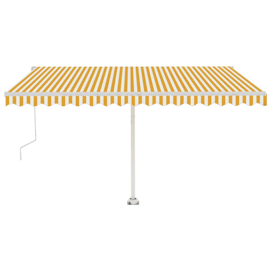 VidaXL Luifel vrijstaand automatisch 400x350 cm geel en wit