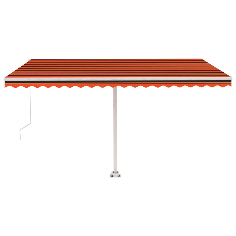 Load image into Gallery viewer, VidaXL Luifel vrijstaand handmatig uittrekbaar 450x350 cm oranje bruin
