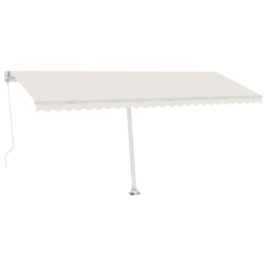 VidaXL Luifel vrijstaand handmatig uittrekbaar 500x350 cm crèmekleurig