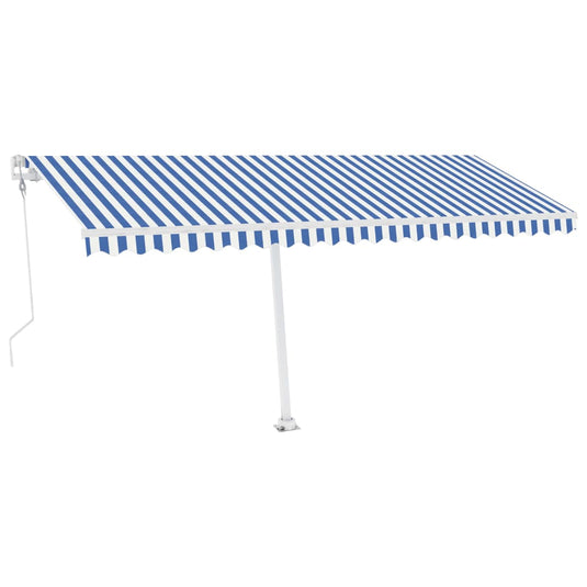 VidaXL Luifel vrijstaand automatisch 500x350 cm blauw en wit