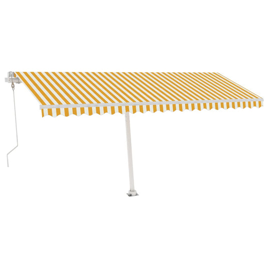 VidaXL Luifel vrijstaand automatisch 500x350 cm geel en wit