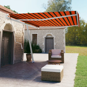 VidaXL Luifel vrijstaand automatisch 500x350 cm oranje en bruin