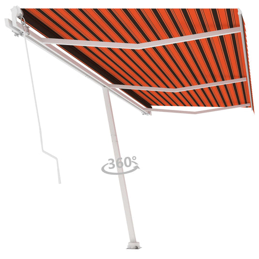 VidaXL Luifel vrijstaand handmatig uittrekbaar 600x350 cm oranje bruin