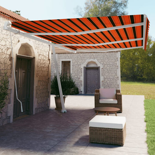 VidaXL Luifel vrijstaand handmatig uittrekbaar 600x350 cm oranje bruin