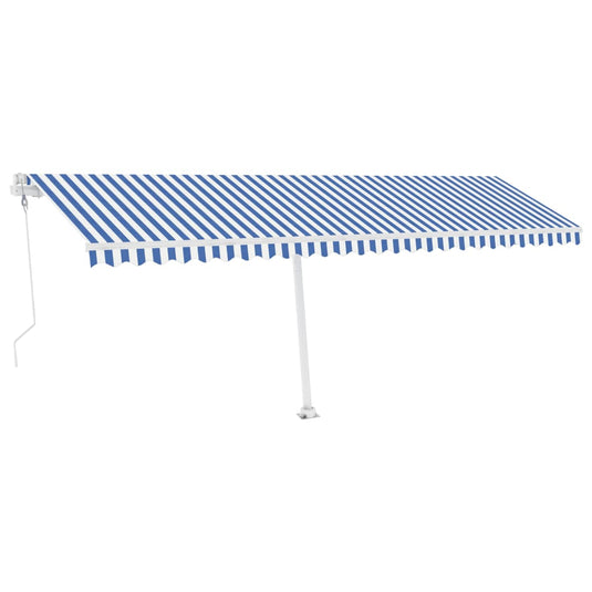 VidaXL Luifel vrijstaand automatisch 600x350 cm blauw en wit