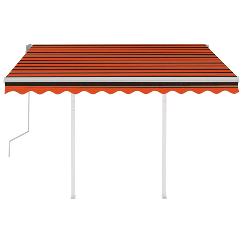 Load image into Gallery viewer, VidaXL Luifel handmatig uittrekbaar met palen 3x2,5 m oranje en bruin
