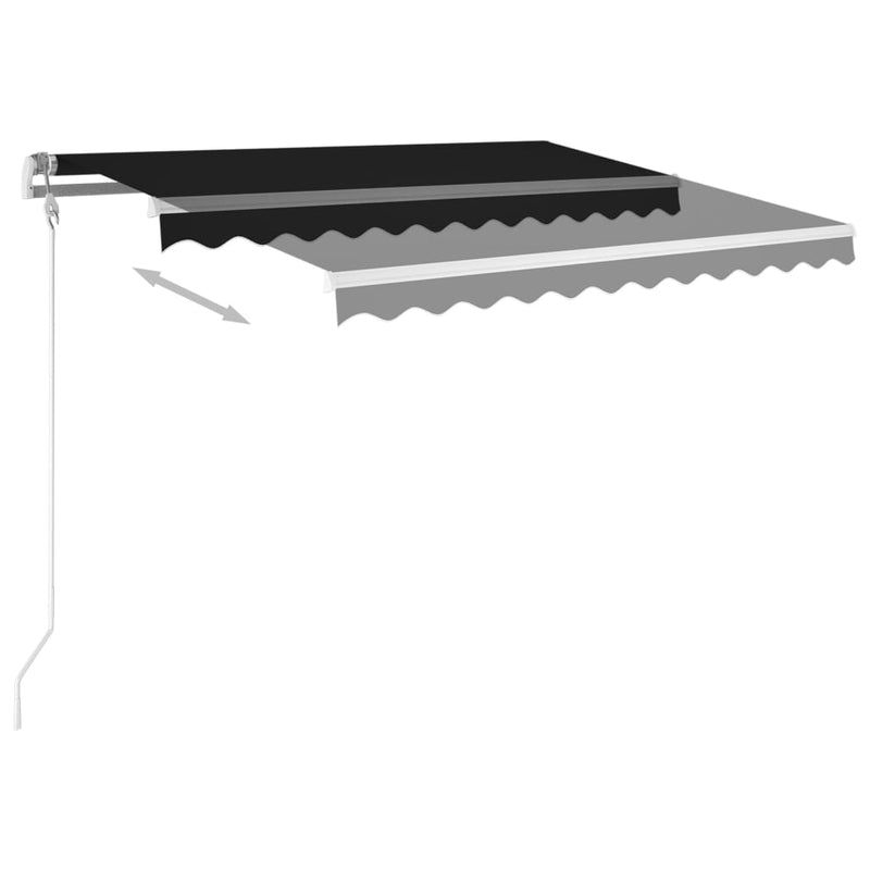 Load image into Gallery viewer, VidaXL Luifel handmatig uittrekbaar met LED 3,5x2,5 m antracietkleurig
