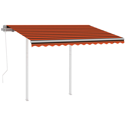 VidaXL Luifel automatisch uittrekbaar met palen 3,5x2,5 m oranje bruin