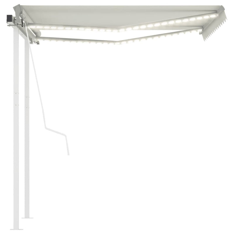Load image into Gallery viewer, VidaXL Luifel automatisch met LED en windsensor 3,5x2,5 m crèmekleurig
