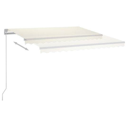 VidaXL Luifel automatisch met LED en windsensor 3,5x2,5 m crèmekleurig