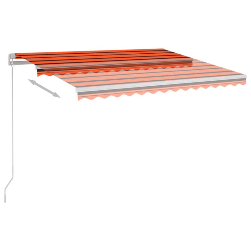 Load image into Gallery viewer, VidaXL Luifel automatisch met LED en windsensor 3,5x2,5 m oranje bruin
