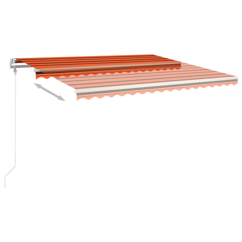 Load image into Gallery viewer, VidaXL Luifel automatisch uittrekbaar met palen 4,5x3 m oranje bruin
